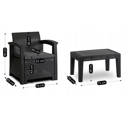 Elite COLUMBIA Outdoor Furniture Set – Black & Dark Gray