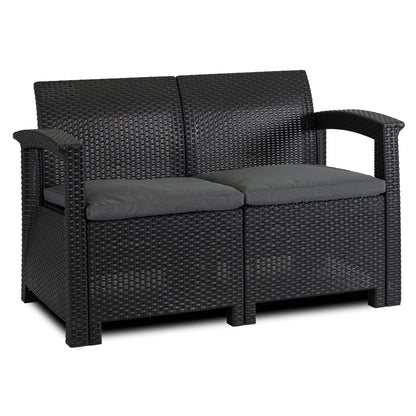 Elite COLUMBIA Outdoor Furniture Set – Black & Dark Gray