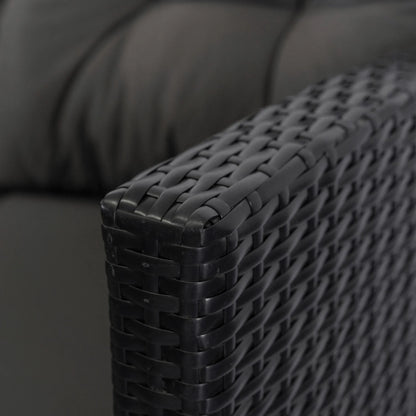 Elite DALLAS Outdoor Furniture Set  Black/Dark Grey - Luxury Rattan Garden Loung