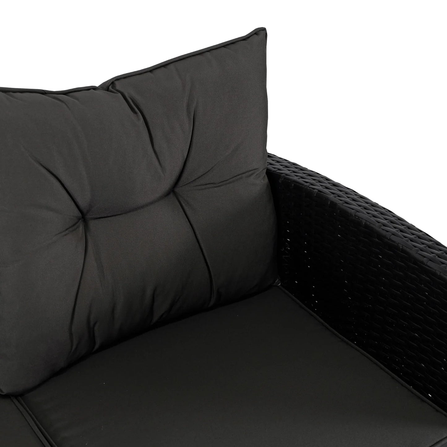 Elite DALLAS Outdoor Furniture Set  Black/Dark Grey - Luxury Rattan Garden Loung