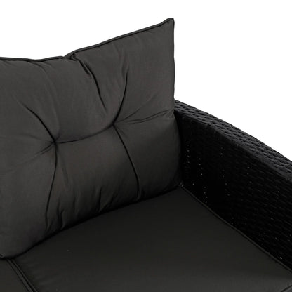 Elite DALLAS Outdoor Furniture Set  Black/Dark Grey - Luxury Rattan Garden Loung