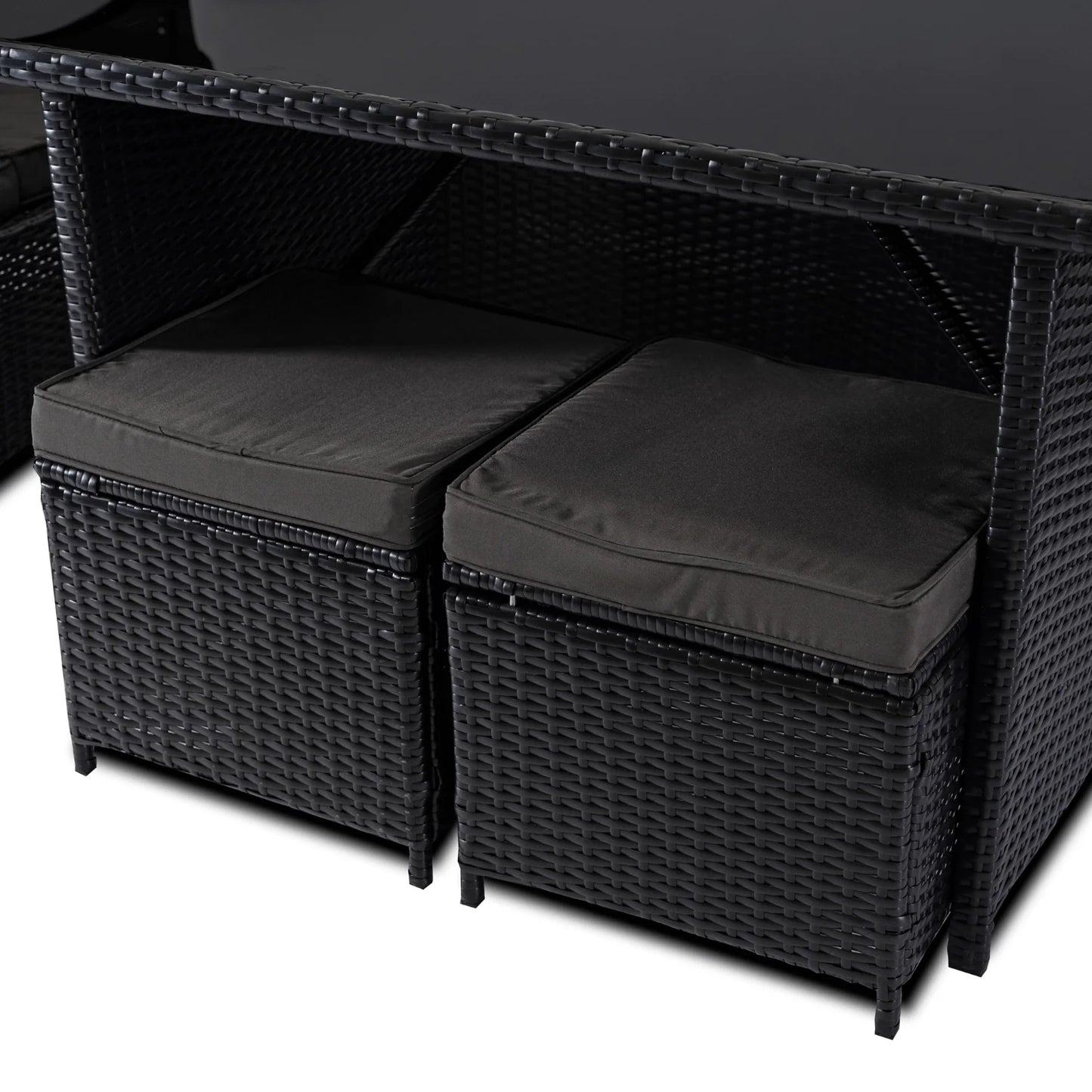 Elite DALLAS Outdoor Furniture Set  Black/Dark Grey - Luxury Rattan Garden Loung