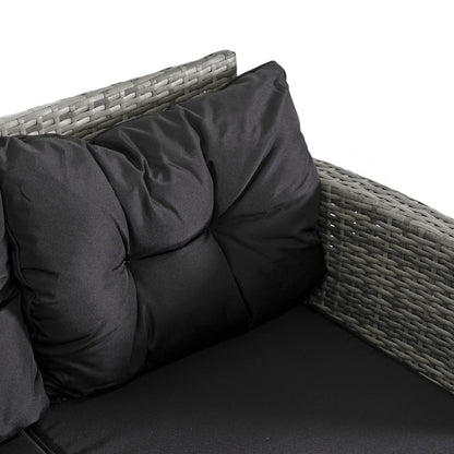 Elite DALLAS Outdoor Furniture Set Grey/Black - Luxury Rattan Garden Lounge