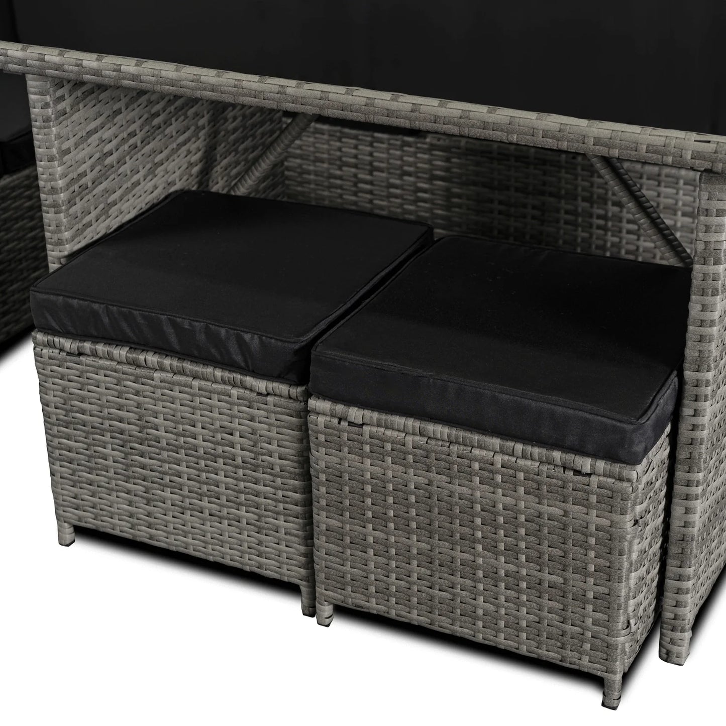 Elite DALLAS Outdoor Furniture Set Grey/Black - Luxury Rattan Garden Lounge