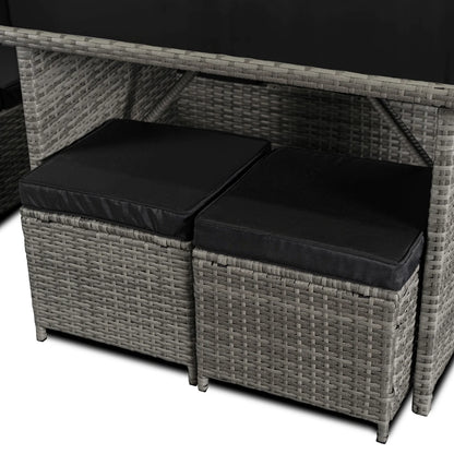 Elite DALLAS Outdoor Furniture Set Grey/Black - Luxury Rattan Garden Lounge