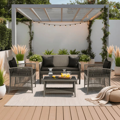 Elite FILADELFIA Outdoor Furniture Set – Beige & Gray