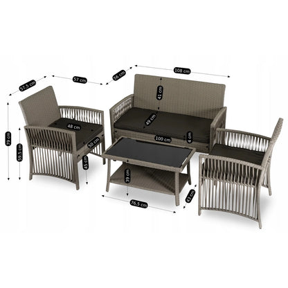 Elite FILADELFIA Outdoor Furniture Set – Beige & Gray