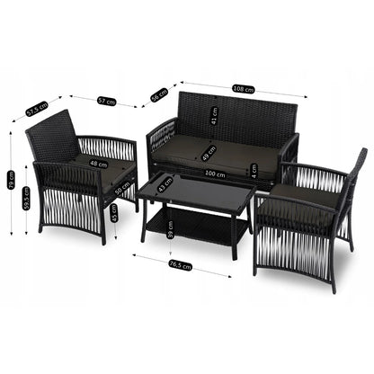 Elite FILADELFIA Outdoor Furniture Set – Black