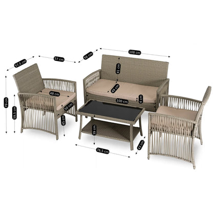 Elite FILADELFIA Outdoor Furniture Set – Gray & Beige