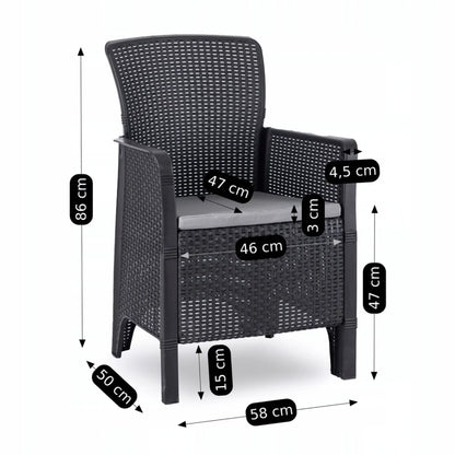 Elite FRENSO Outdoor Furniture Set  Black - Compact & Stylish Garden Lounge