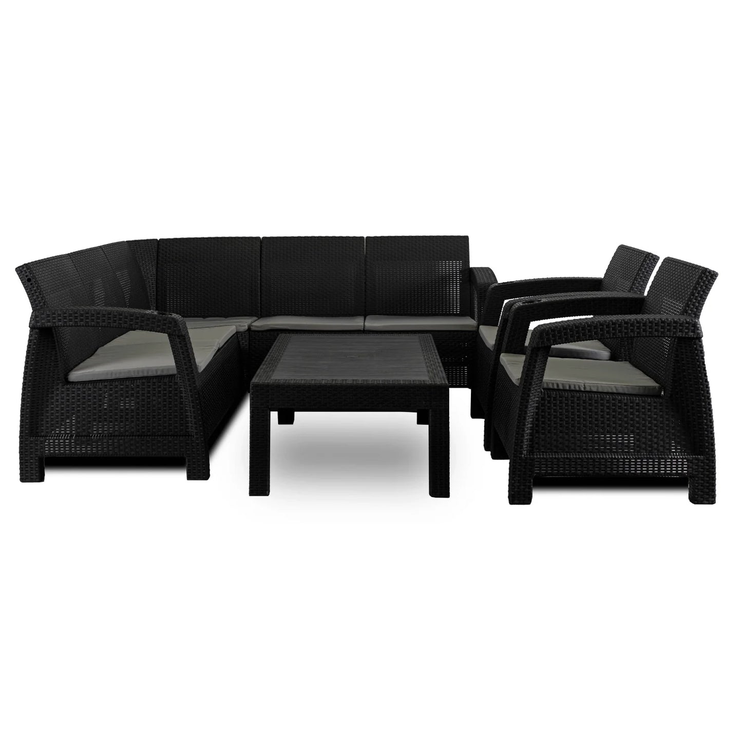 Elite INDIANA Outdoor Furniture Set Black/Gray - Modern & Versatile Garden Lounge