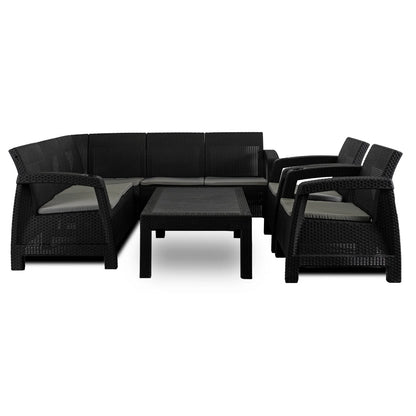 Elite INDIANA Outdoor Furniture Set Black/Gray - Modern & Versatile Garden Lounge