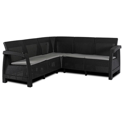 Elite INDIANA Outdoor Furniture Set Black/Gray - Modern & Versatile Garden Lounge