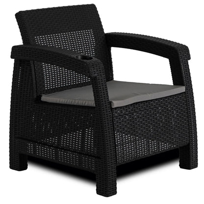 Elite INDIANA Outdoor Furniture Set Black/Gray - Modern & Versatile Garden Lounge