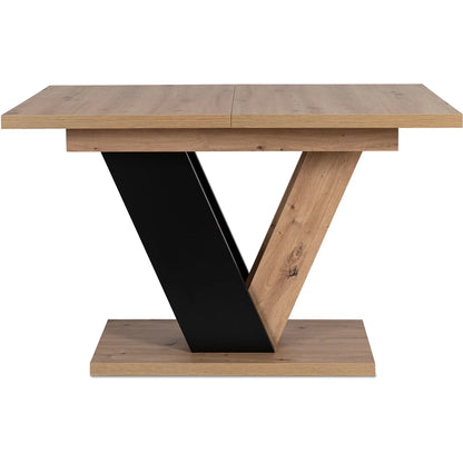 Elite CLARK Extendable Dining Set – 120-160 cm Artisan Oak Table & 4 TEX Dark Gray Chairs