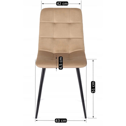 Elite LINO Dining Set – 100 cm Golden Oak/Black Round Table & 4 Beige PERU Chairs