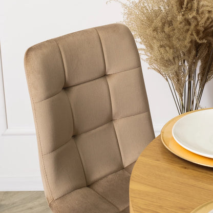 Elite LINO Dining Set – 100 cm Golden Oak/Black Round Table & 4 Beige PERU Chairs