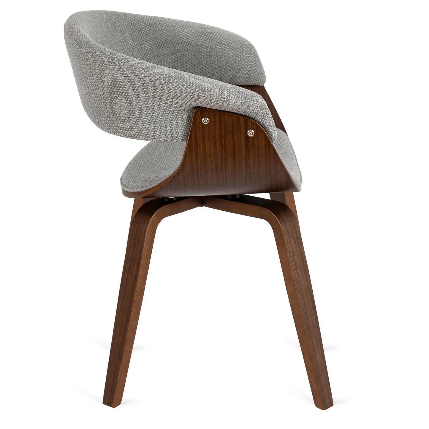 Elite LINO Dining Set – 100 cm Walnut/Black Round Table & 4 GARY 2 Grey/Walnut Chairs