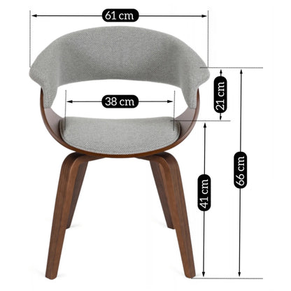 Elite LINO Dining Set – 100 cm Walnut/Black Round Table & 4 GARY 2 Grey/Walnut Chairs