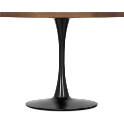 Elite LINO Dining Set – 100 cm Walnut/Black Round Table & 4 GARY 2 Green/Walnut Chairs