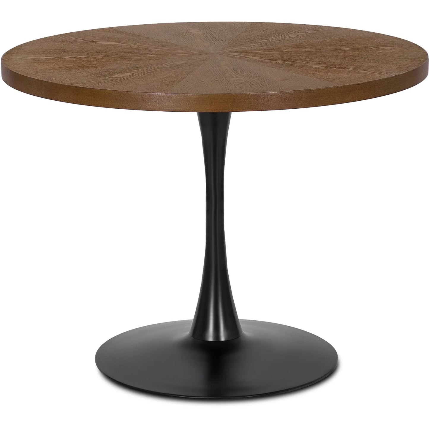 Elite LINO Dining Set – 100 cm Walnut/Black Round Table & 4 Grey ROBIN Chairs