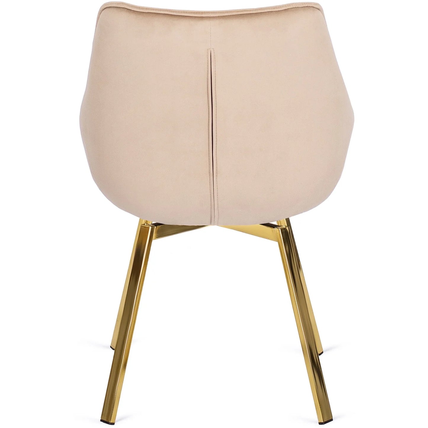 Elite TINGA Dining Set – 100 cm White Marble/Gold Table & 4 MIA Beige Chairs