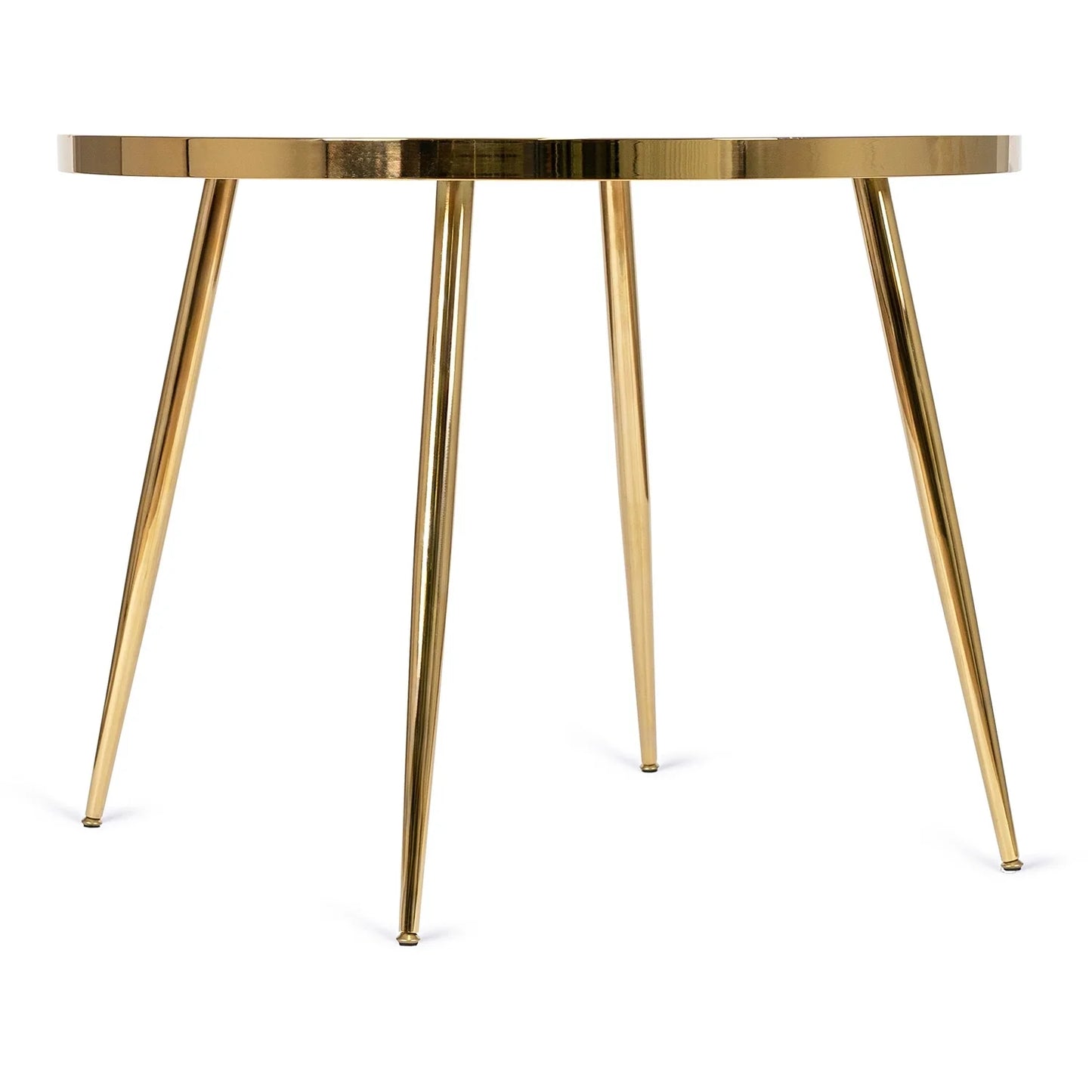 Elite TINGA Dining Set – 100 cm White Marble/Gold Table & 4 MIA Beige Chairs