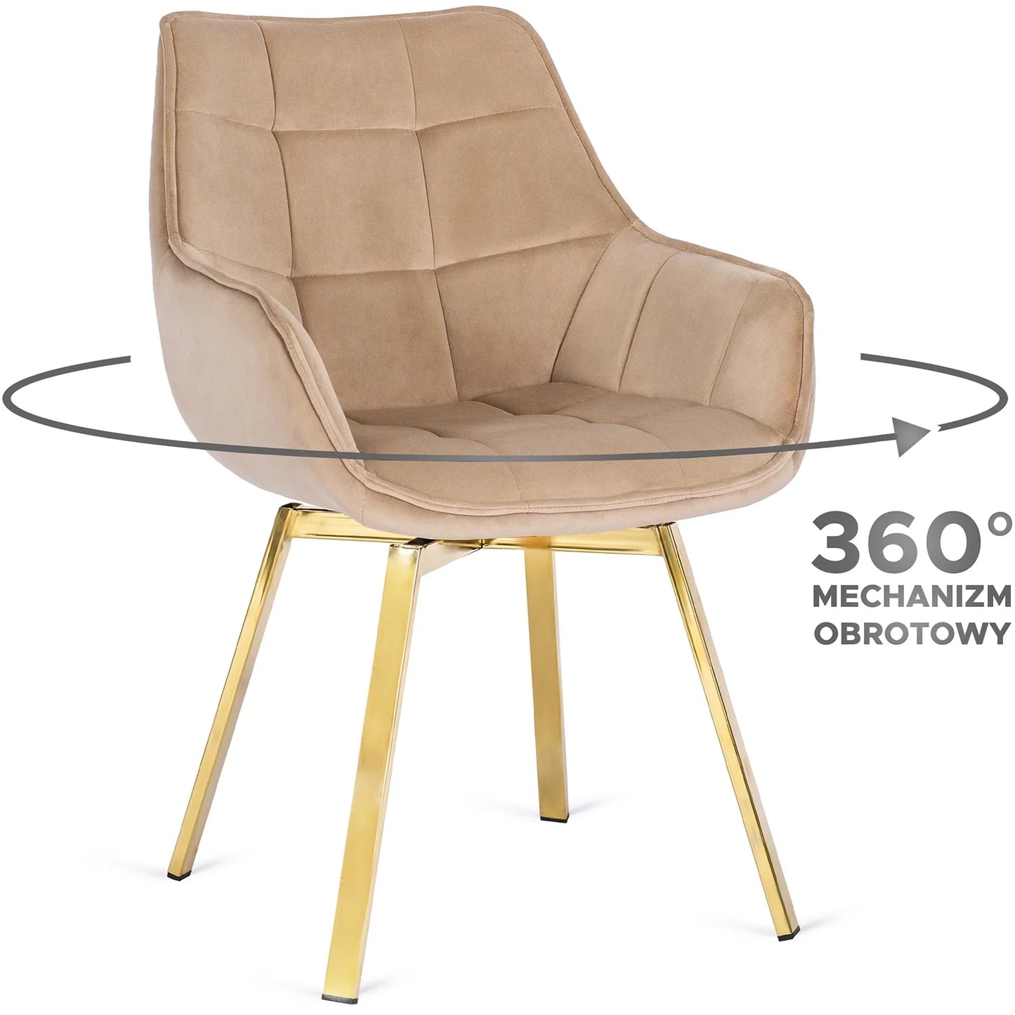 Elite TINGA Dining Set – 100 cm White Marble/Gold Table & 4 MIA Beige Chairs