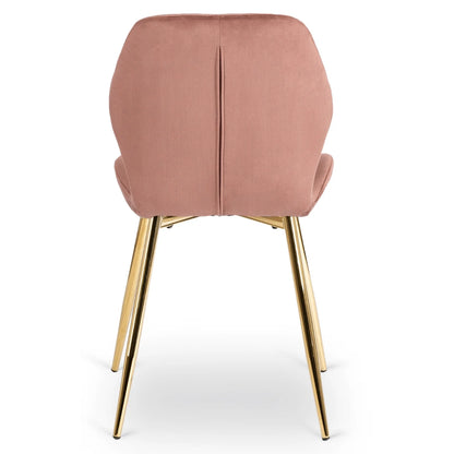 Elite TINGA Dining Set – 100 cm Black/Gold Table & 4 IRYS Pink Chairs