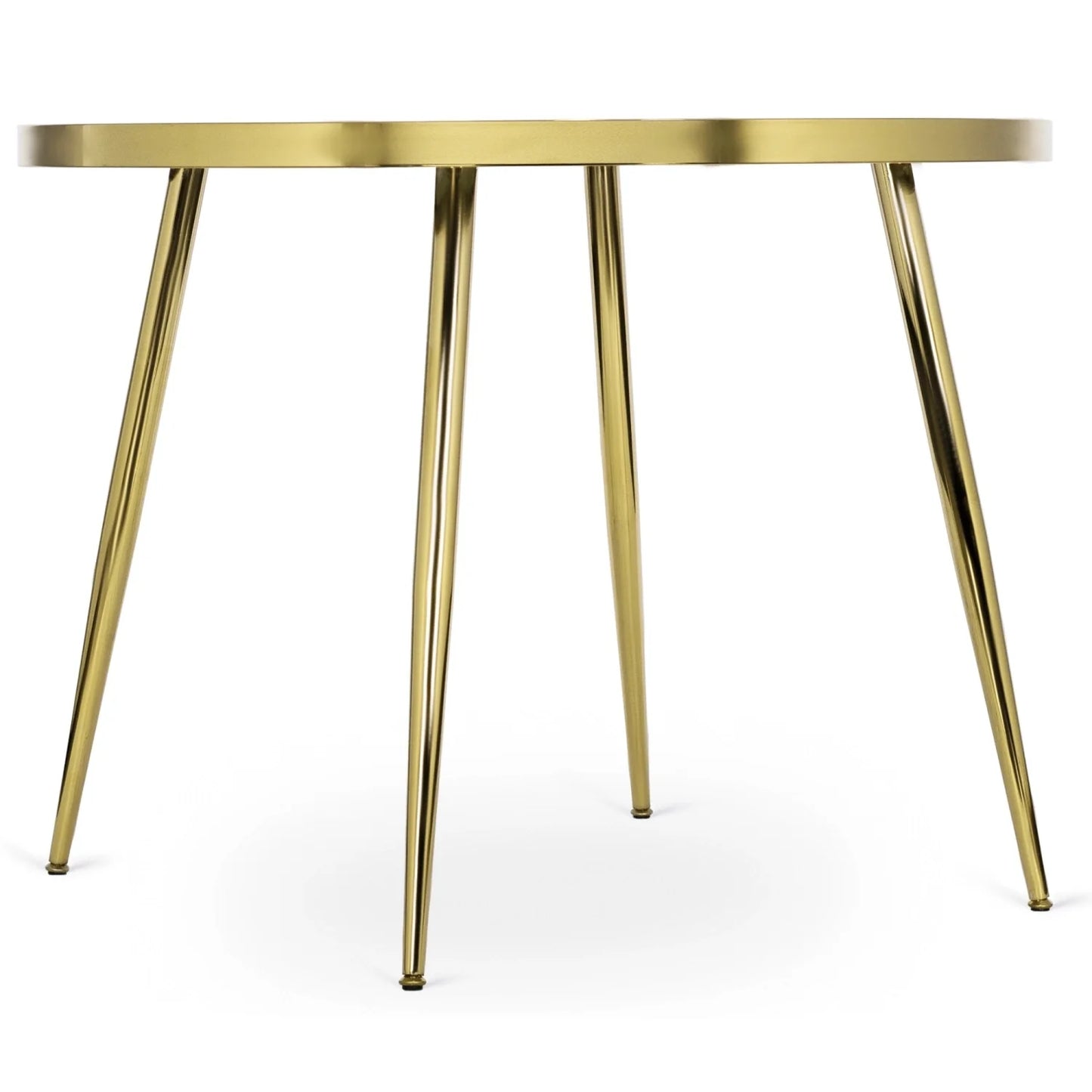 Elite TINGA Dining Set – 100 cm Black/Gold Table & 4 LUCKY Black Velvet Chairs