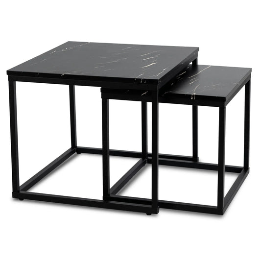 Elite JUNO Coffee Table Set – Black Marble