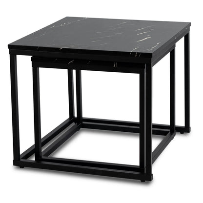 Elite JUNO Coffee Table Set – Black Marble