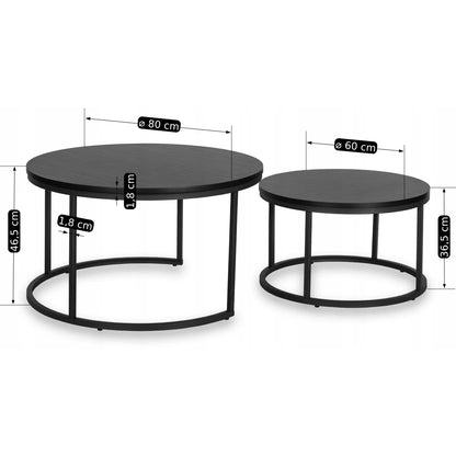 Elite MANU MAX Black Nesting Coffee Table Set