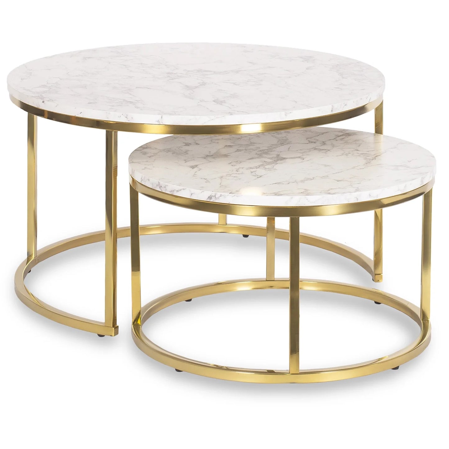 Elite OLIS MAX Coffee Table Set – Marble/Gold