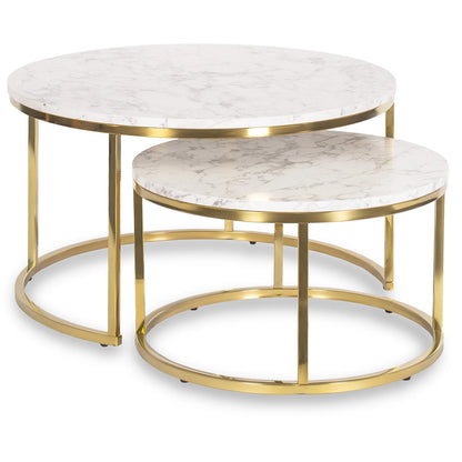 Elite OLIS MAX Coffee Table Set – Marble/Gold