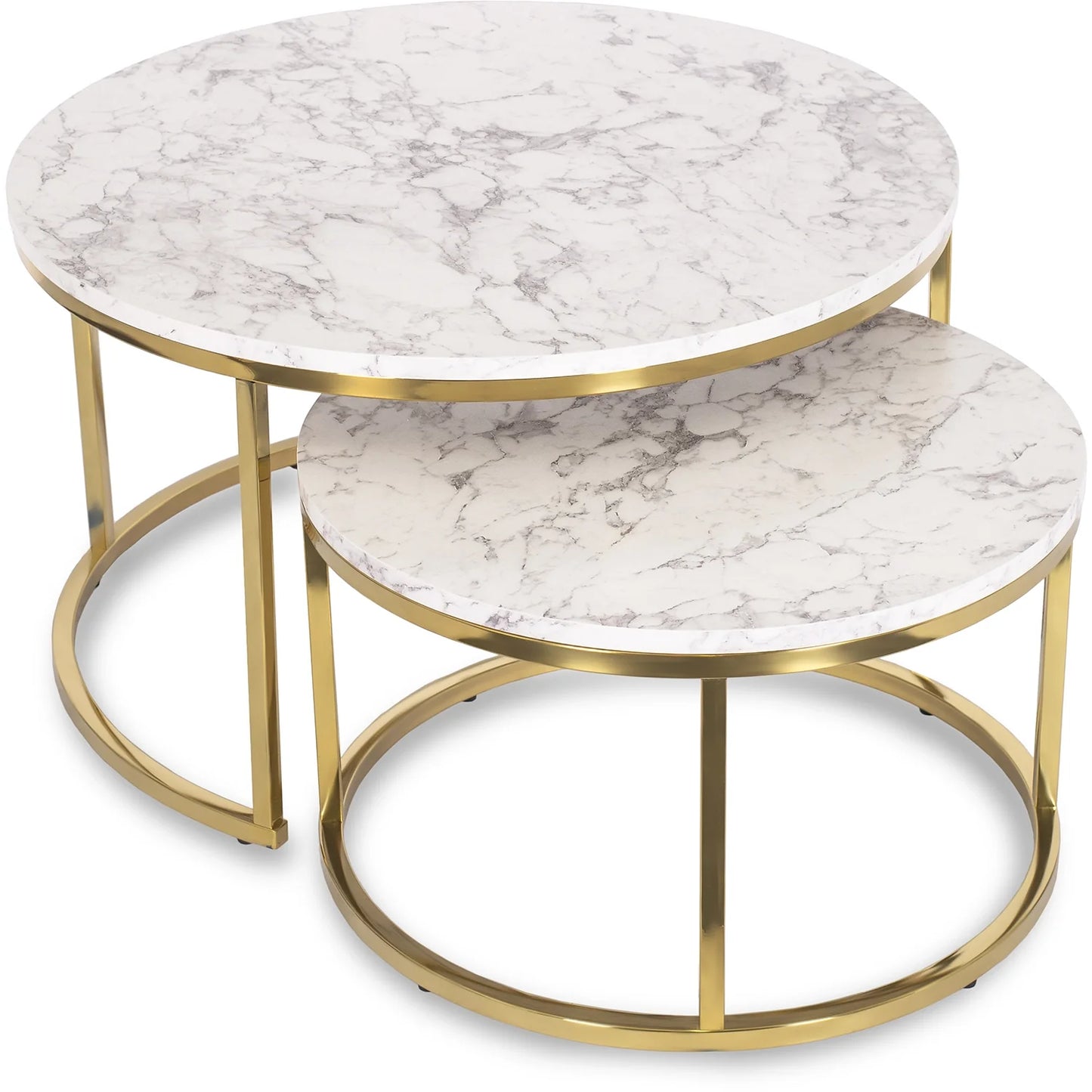 Elite OLIS MAX Coffee Table Set – Marble/Gold