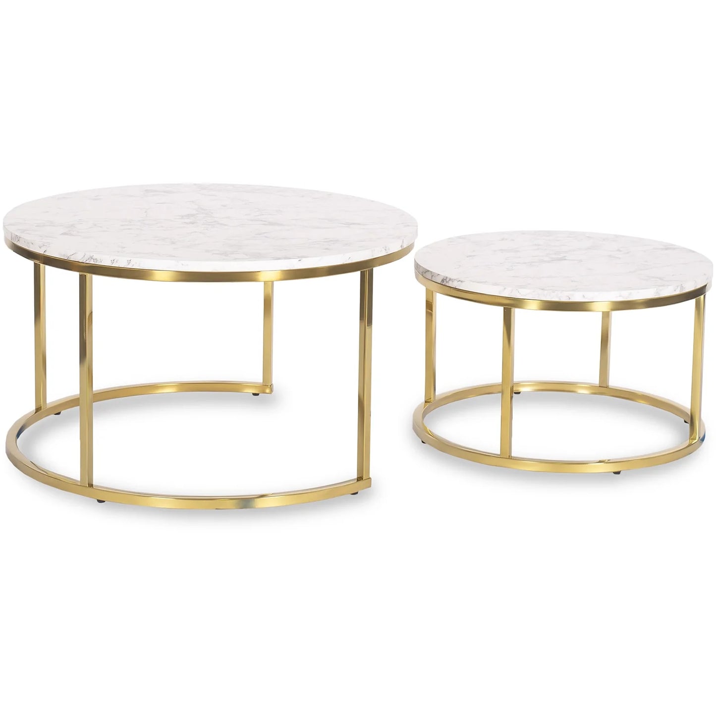 Elite OLIS MAX Coffee Table Set – Marble/Gold