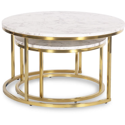 Elite OLIS MAX Coffee Table Set – Marble/Gold