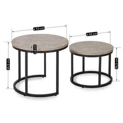 Elite ROCKY Coffee Table Set – Grey Concrete