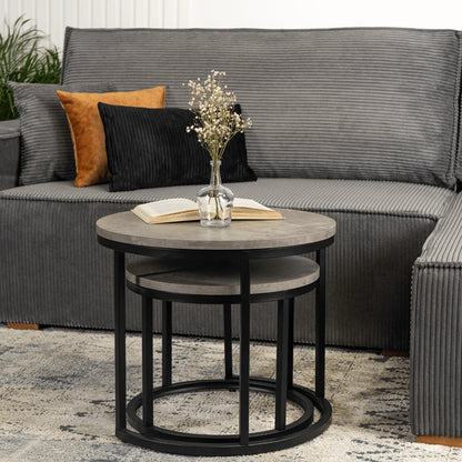 Elite ROCKY Coffee Table Set – Grey Concrete