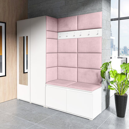 PK Emi 8 Hallway Wardrobe White - Upholstered Panels in Various Colours