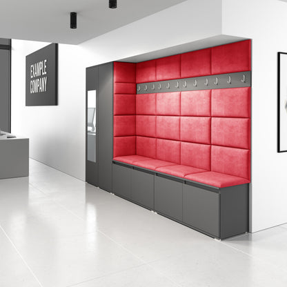 PK Emi 9 Hallway Wardrobe Graphite - Upholstered Panels in Various Colours
